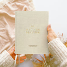 Load image into Gallery viewer, Ivory Cloth Wedding Planner Book with Gold Foil and Gilded Edges
