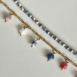 Lujain Beaded Necklace (Blue)